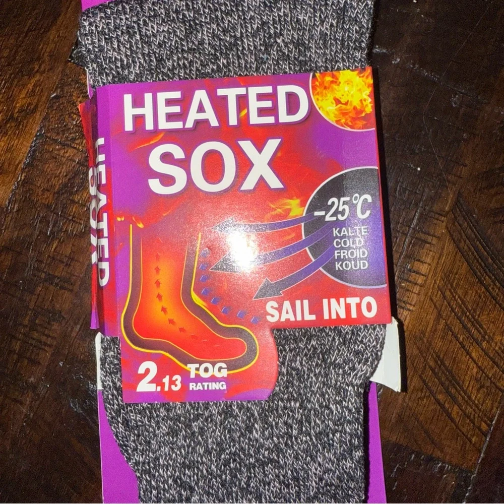 Women Heated Sox Thermal Insulated Winter Heavy Duty Thick Crew Socks 9-11 New